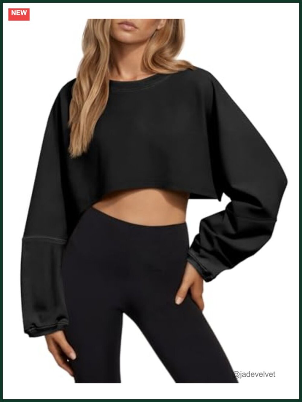 Womens Balloon Long Sleeve Crop Top Workout Shirt Fall Pullover